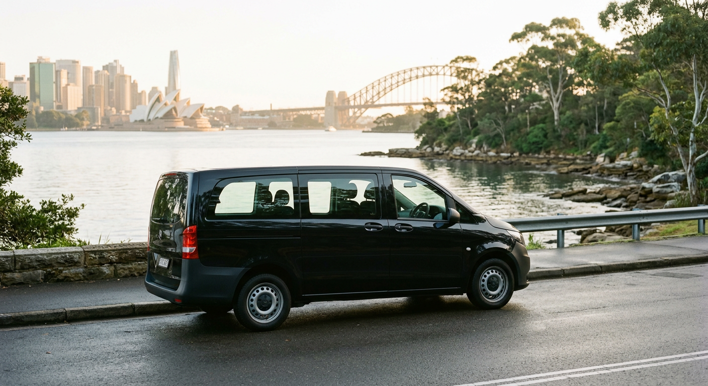 Crni Mercedes-Benz Vito u Sydneyju