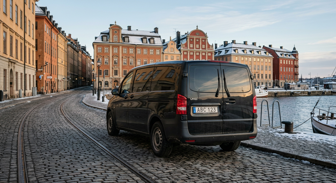 Crni Mercedes-Benz Vito u Stockholmu